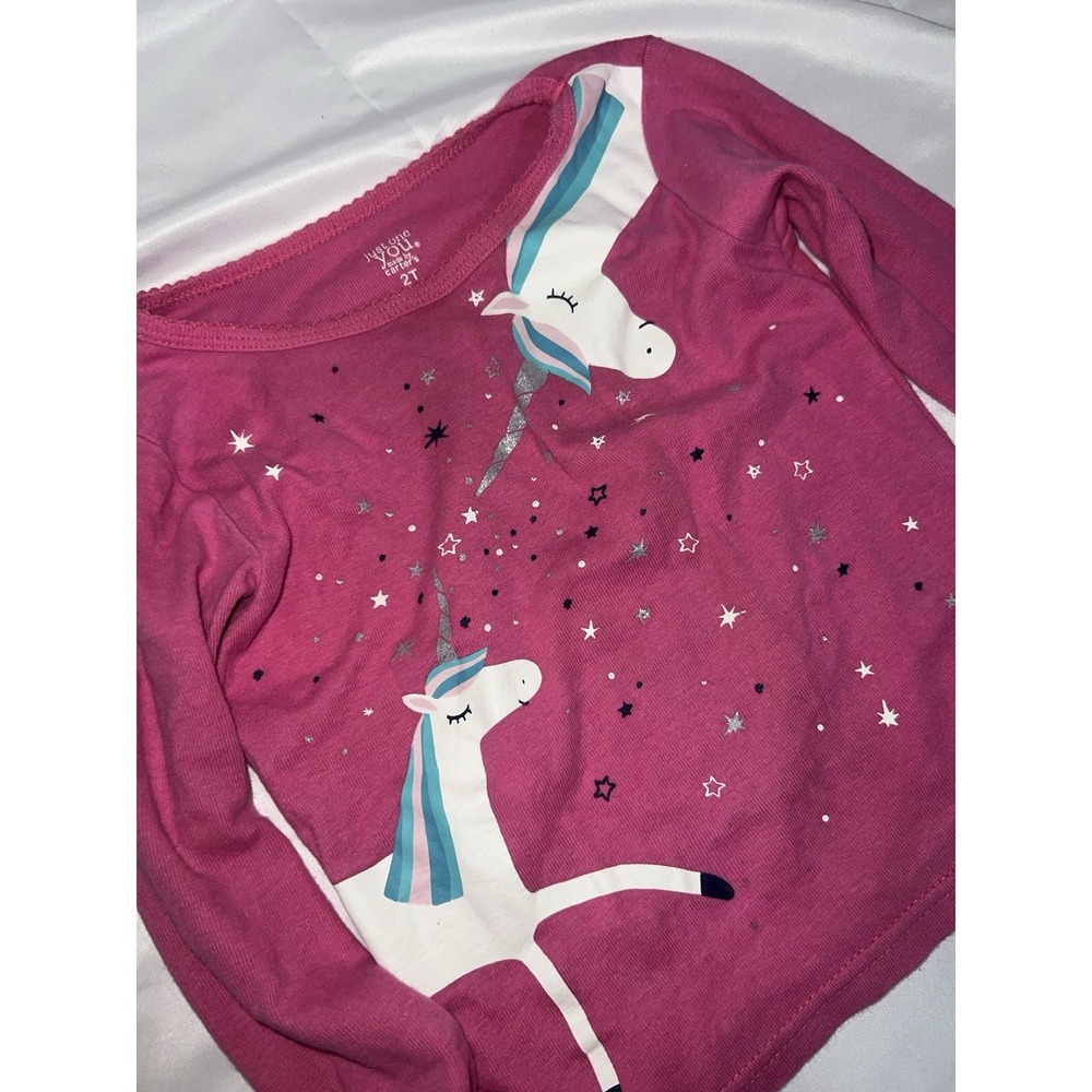 Just One You Carter Baby Girls Pink Unicorn Size 2T Long Sleeve Shirt No Flaws